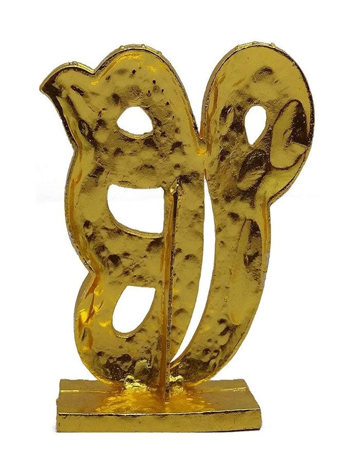 GCT Sikh Religious Symbol EK Onkar Idol IK Onkar Idol (B-35) Red Gold Metal Statue for Home Décor Car Dashboard Mandir Pooja Murti Temple Puja Office Table Showpiece - Image 4